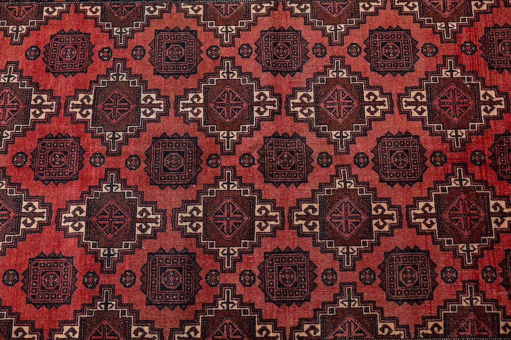 vintage Persian Turkoman Wool Rug 205cm x 120cm