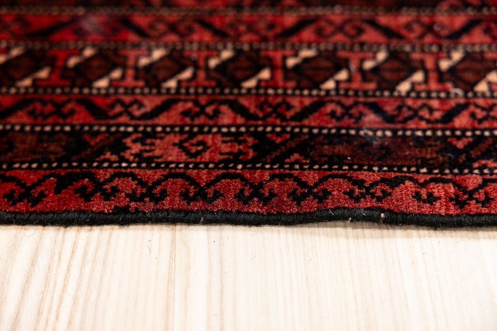 vintage Persian Turkoman Wool Rug 205cm x 120cm