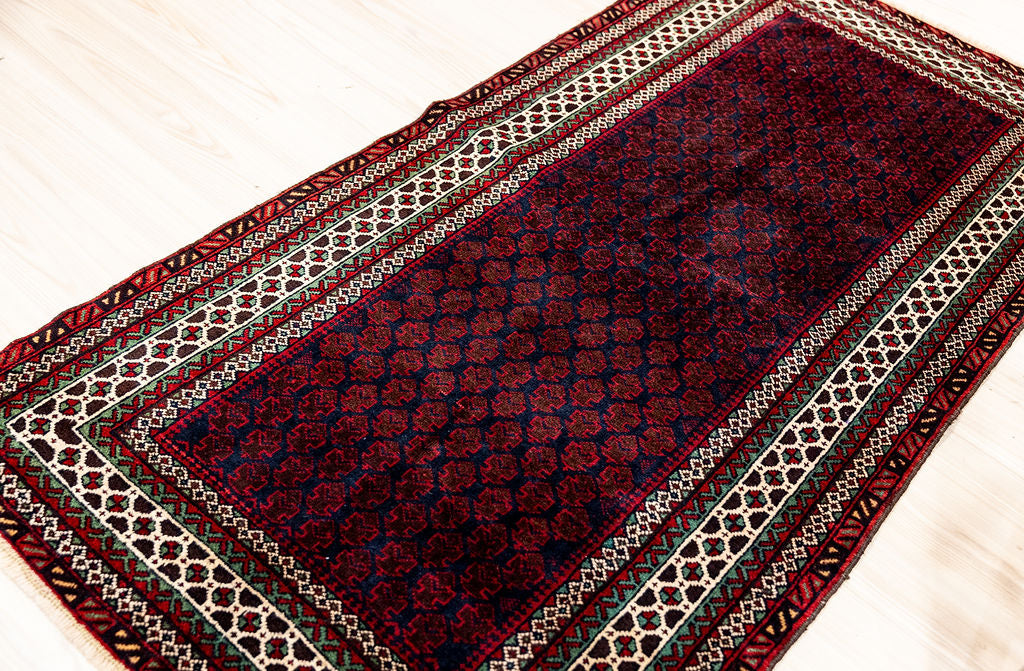 Vintage Persian Baluchi Wool Rug  192cm x 88cm