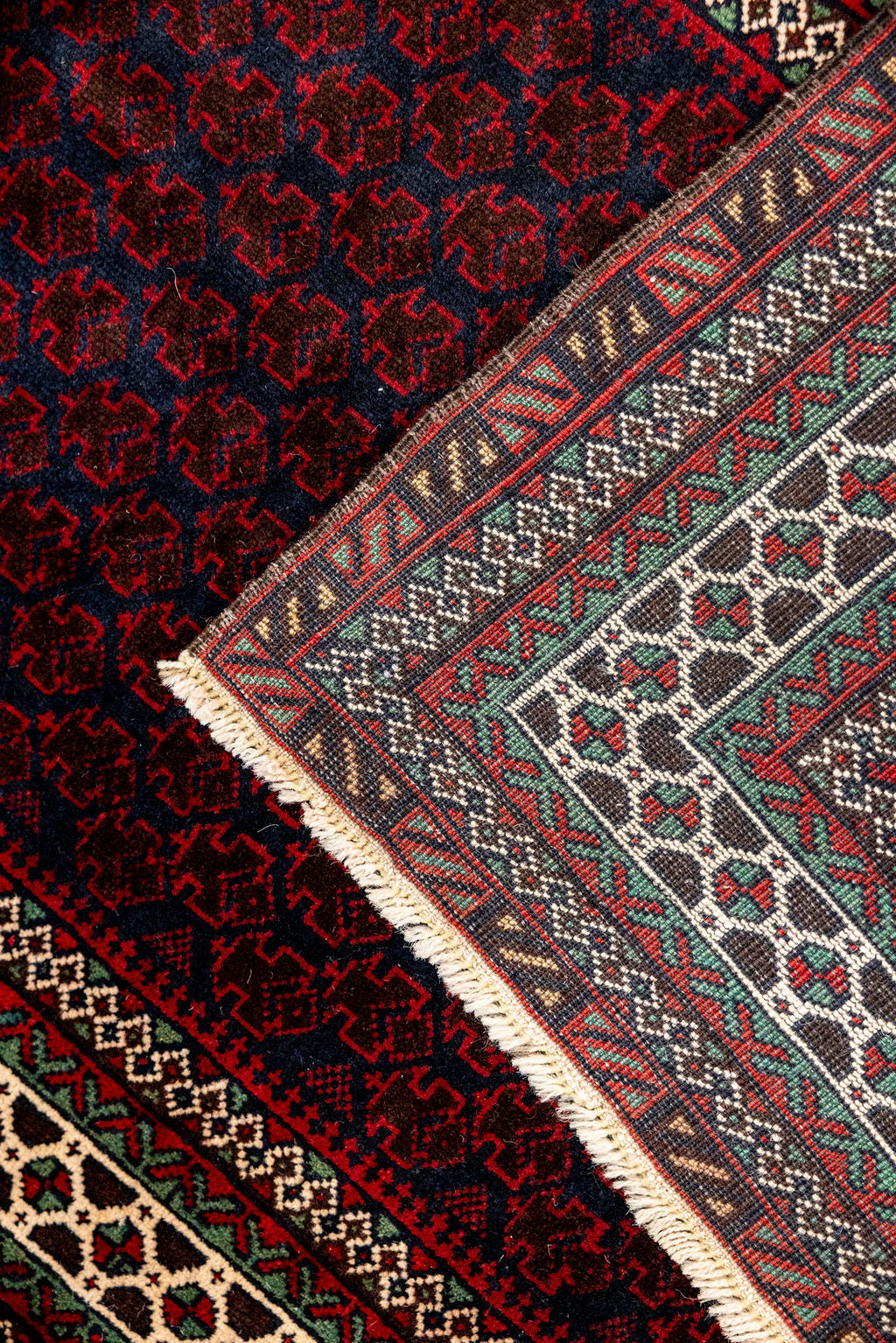 Vintage Persian Baluchi Wool Rug  192cm x 88cm