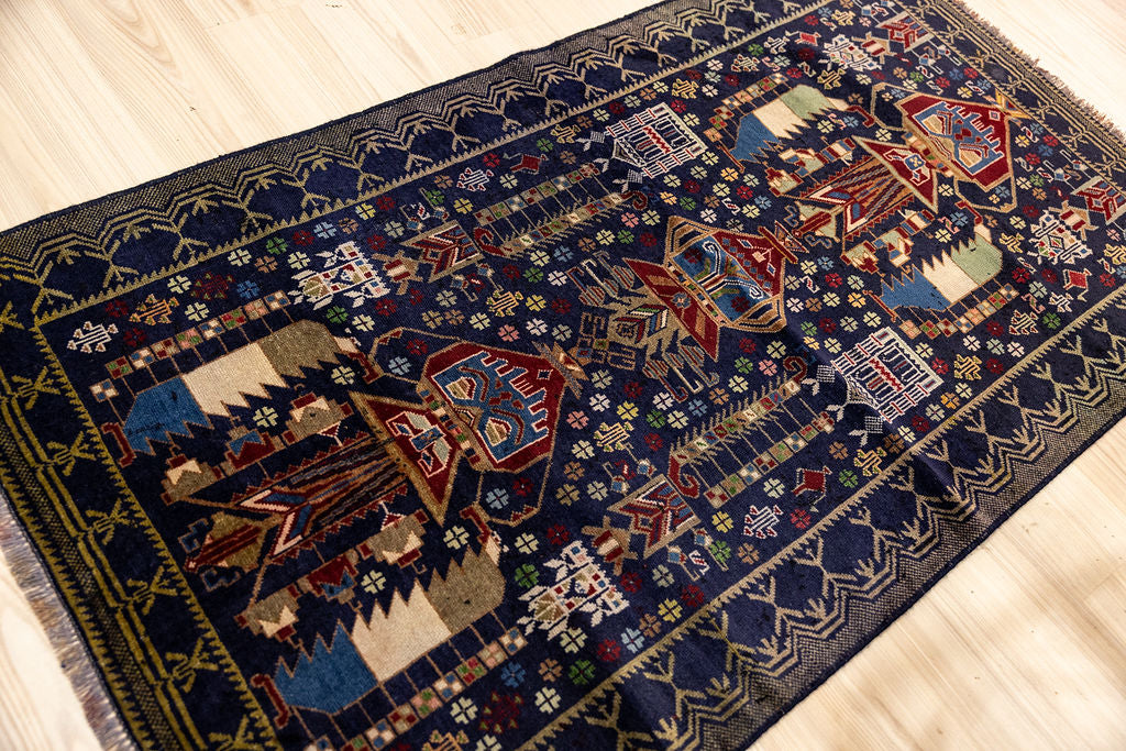 Vintage Persian Baluchi Wool Rug 178cm x 96cm