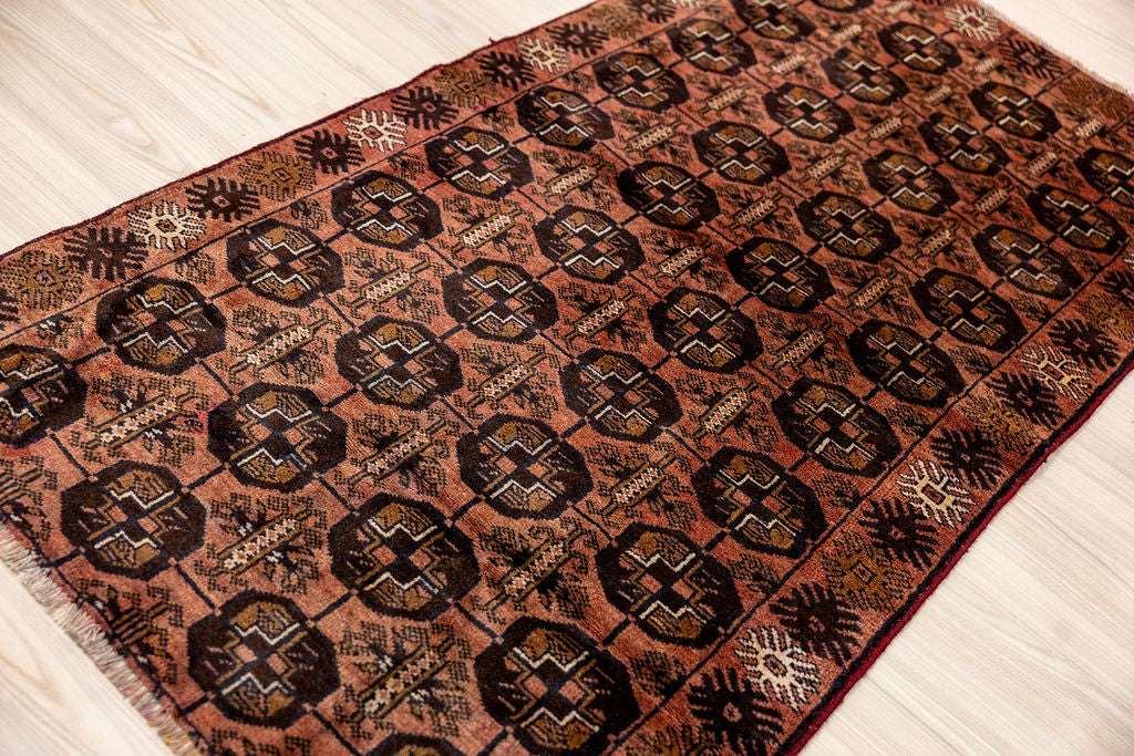 Vintage c.1970's Afghan Bokhara Wool Rug 120cm x 88cm
