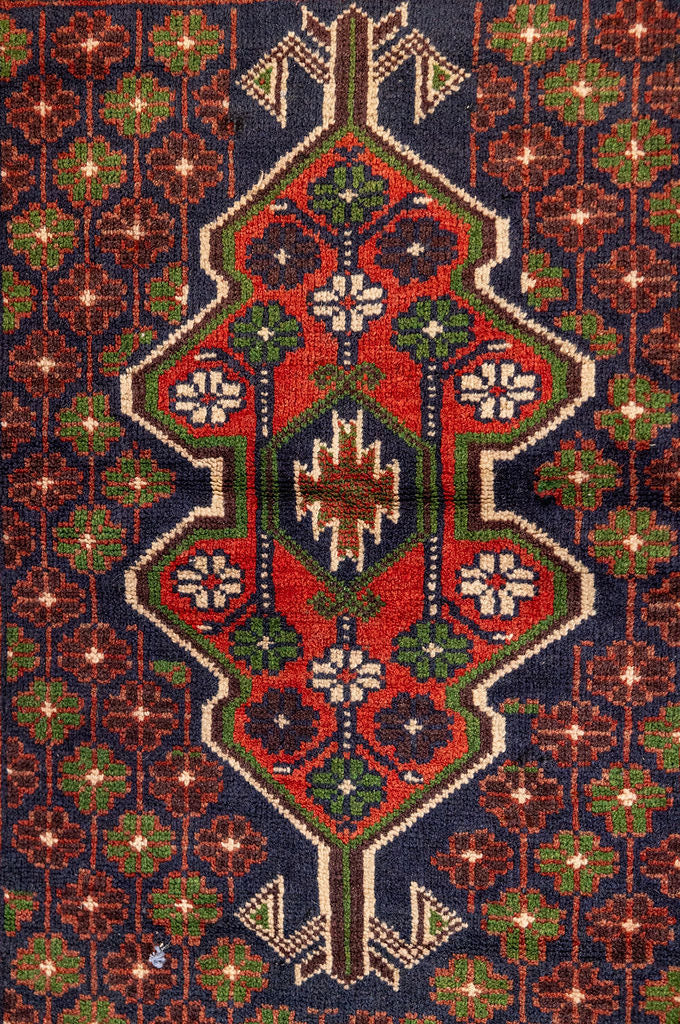 Green Persian Baluchi Wool Rug 145cm x 85cm