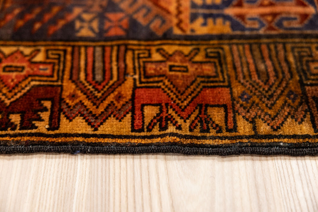 Vintage c.1980's Persian Baluchi Wool Rug 135cm x 95cm