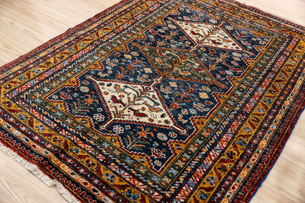 Blue Afghan Chobi Wool Rug 176cm x 121cm