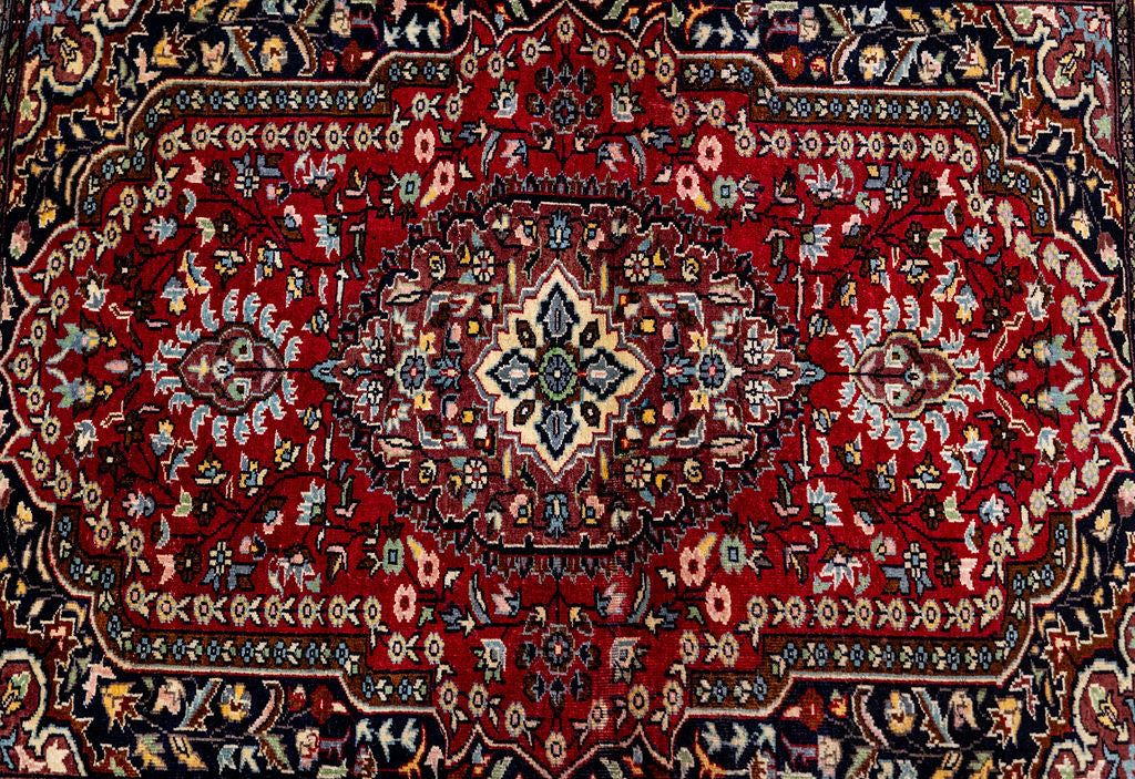 Red Persian Kashan Wool Rug 111cm x 78cm