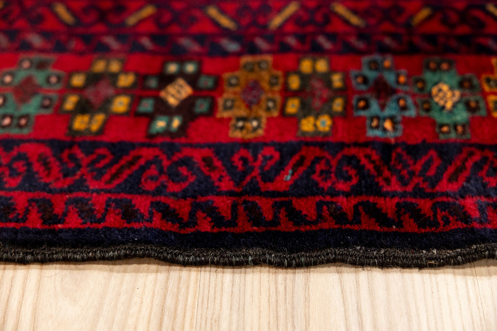 Green Persian Baluchi Wool Rug 162cm x 112cm