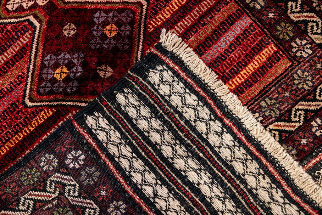 Red Persian Baluchi Wool Rug 130cm x 80cm