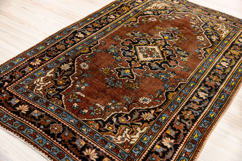 Vintage c.1960's Persian Hamadan Wool Rug 197cm x 123cm