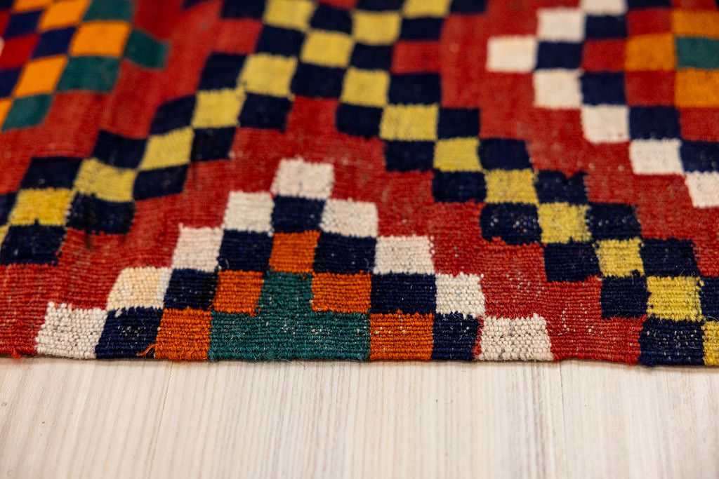 Red XL Persian Kilim Wool Runner 493cm x 80cm