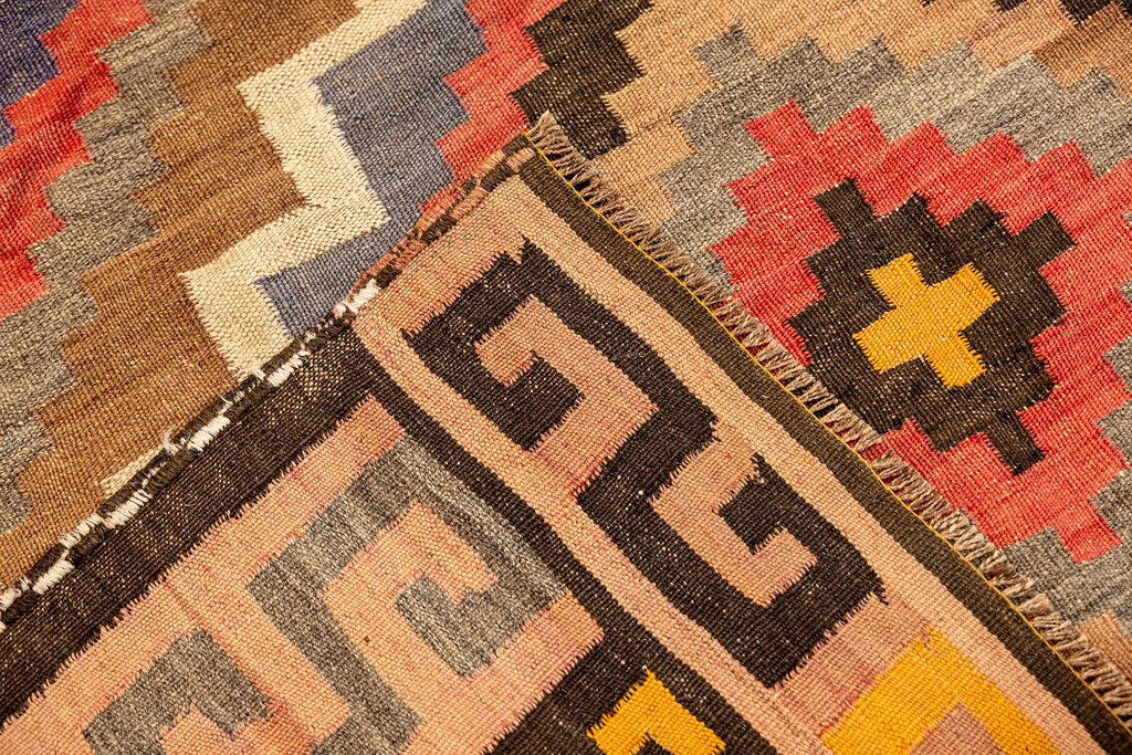 Muted c.1960's Vintage Persian Wool Kilim 265cm x 160cm