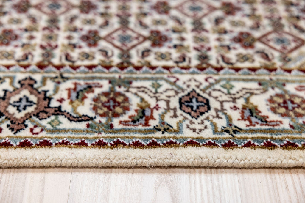 Cream Indo Tabriz Wool Runner 386cm x 83cm