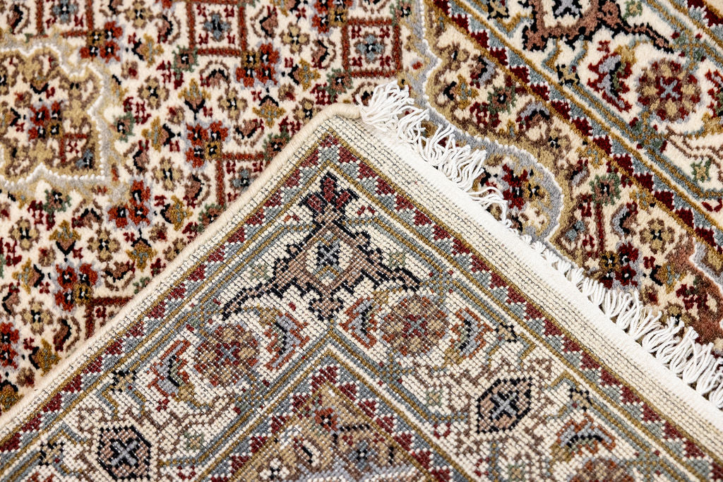 Cream Indo Tabriz Wool Runner 386cm x 83cm