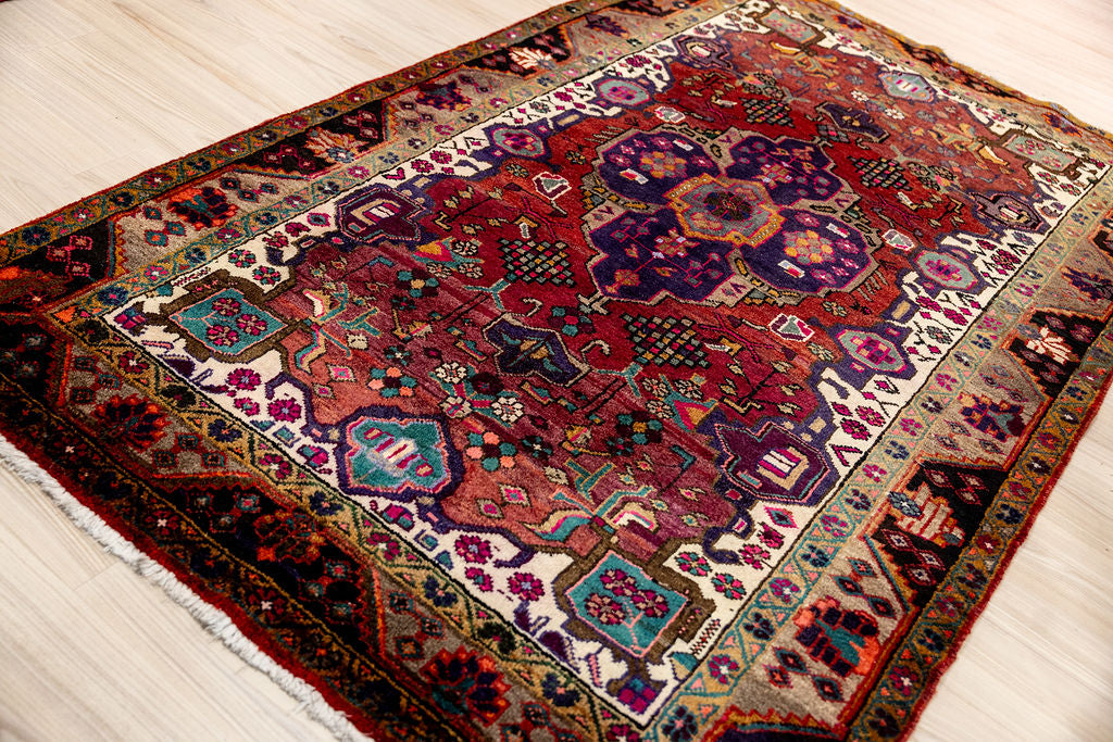 Vintage c.1970's Persian Hamadan Wool Rug 225cm x 137cm
