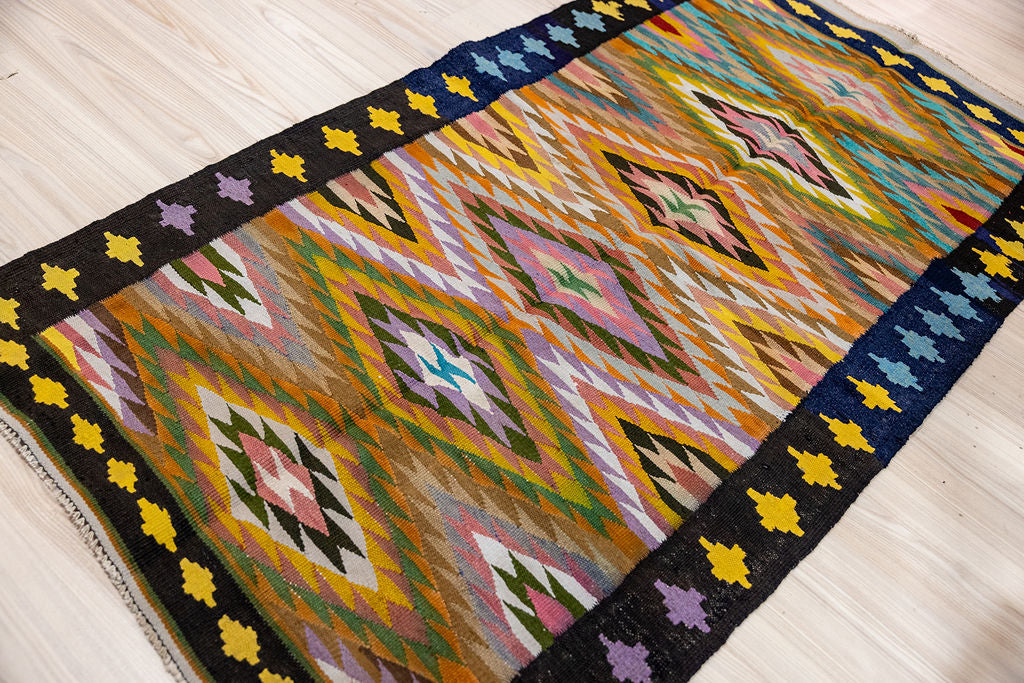 Multicolour Boho Afghan Kilim 190cm x 102cm