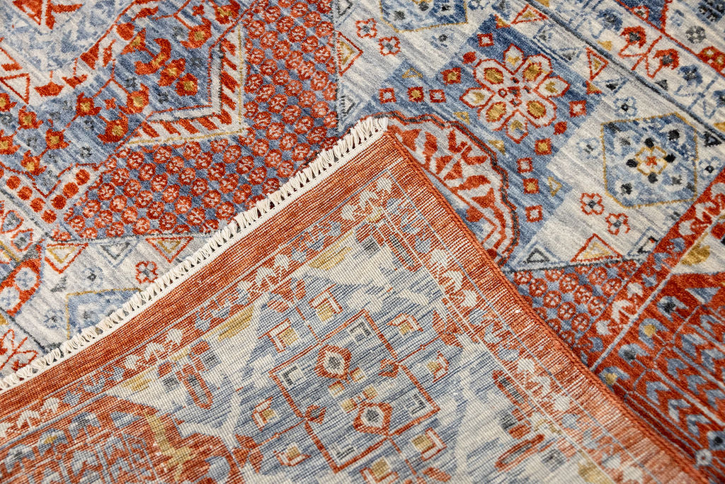 Burnt Orange Afghan Mamluk Chobi Wool Rug 306cm x 244cm
