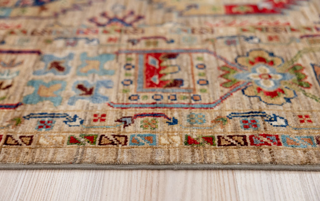 Fawn Afghan Suzani Chobi Wool Rug 360cm x 279cm