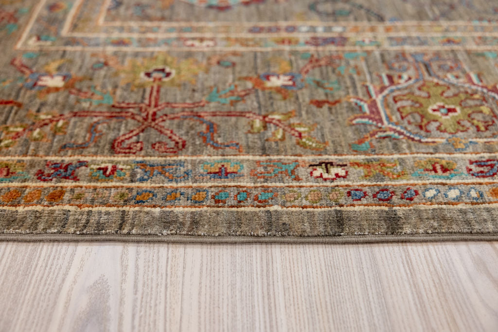 Taupe Afghan Sultani Chobi Wool Rug 296cm x 234cm