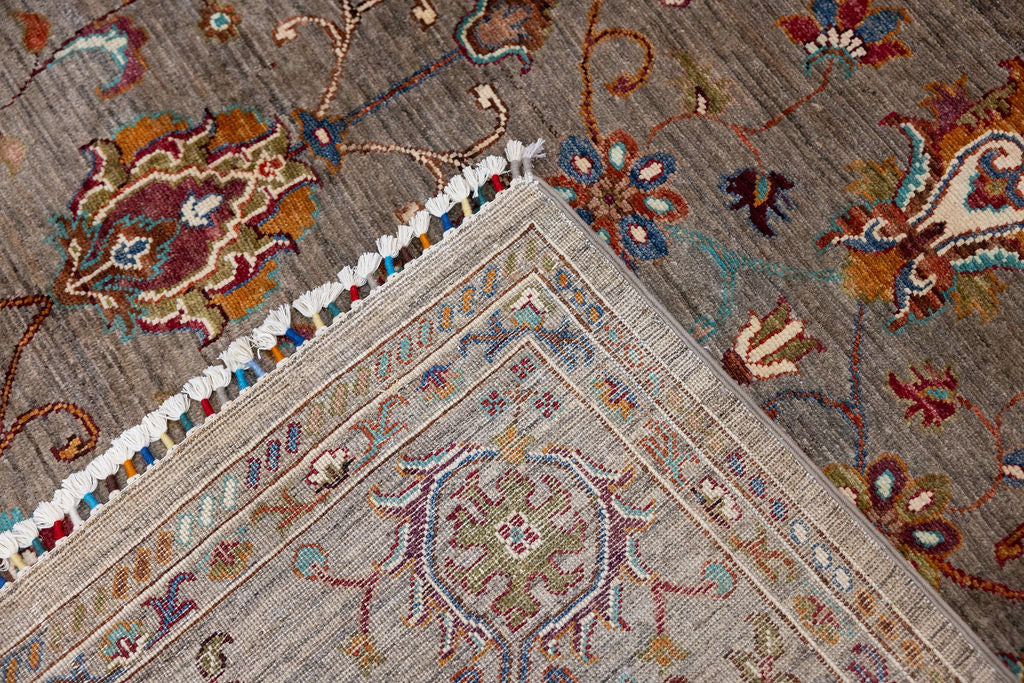 Taupe Afghan Sultani Chobi Wool Rug 296cm x 234cm