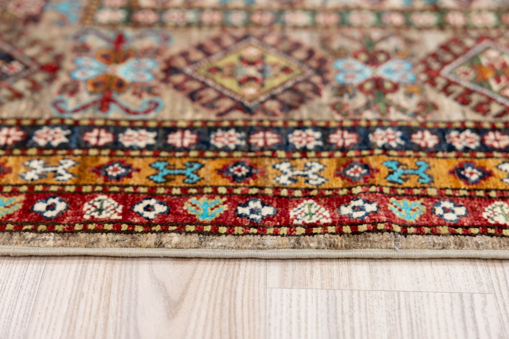 Taupe Afghan Super Kazak Wool Rug 310cm x 260cm