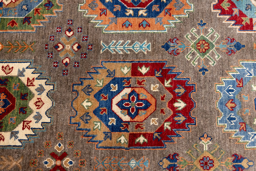 Grey Afghan Suzani Chobi Wool Rug 309cm x 232cm