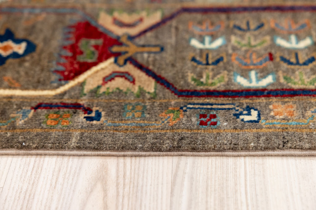 Grey Afghan Suzani Chobi Wool Rug 309cm x 232cm