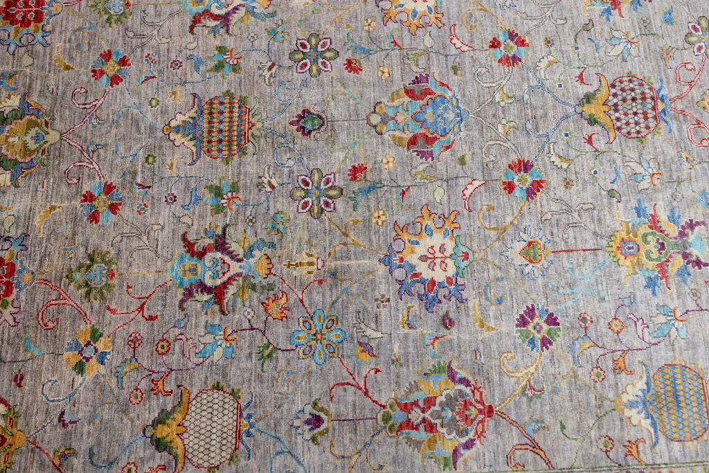 Light Grey Afghan Sultani Chobi Wool Rug 316cm x 249cm