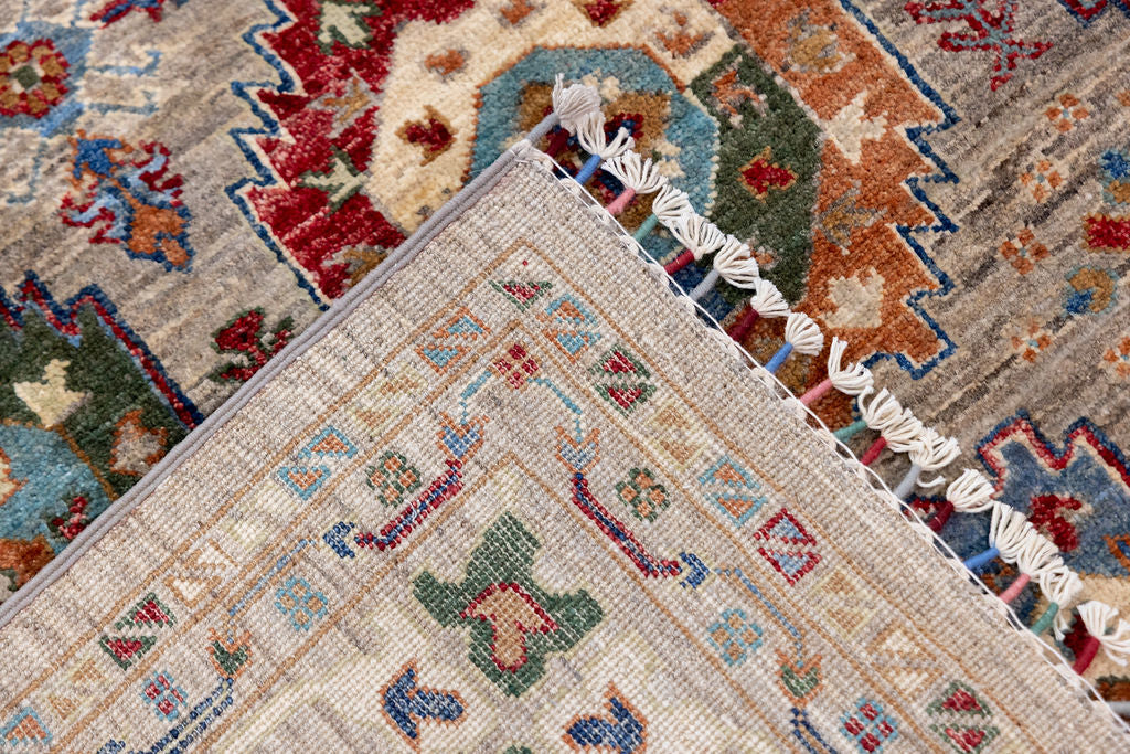 Grey Afghan Suzani Chobi Wool Rug 309cm x 232cm