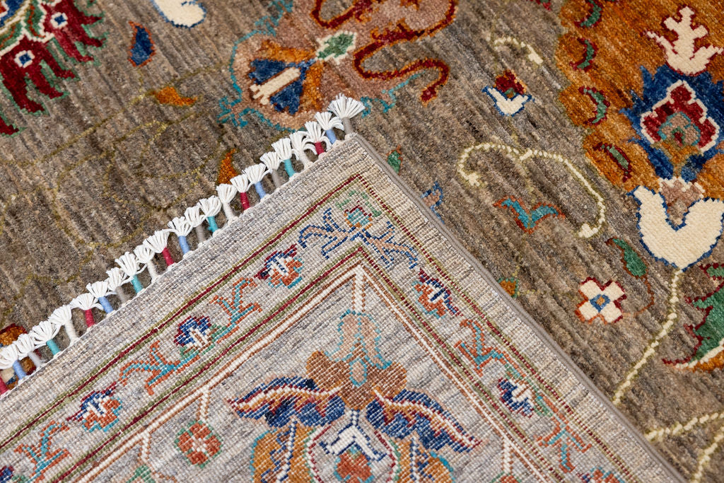 Taupe Afghan Sultani Chobi Wool Rug 298cm x 252cm