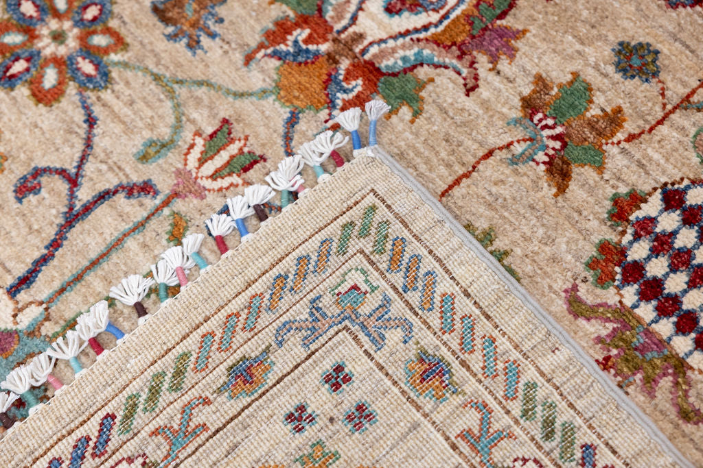 Fawn XL Afghan Sultani Chobi Wool Rug 388cm x 304cm