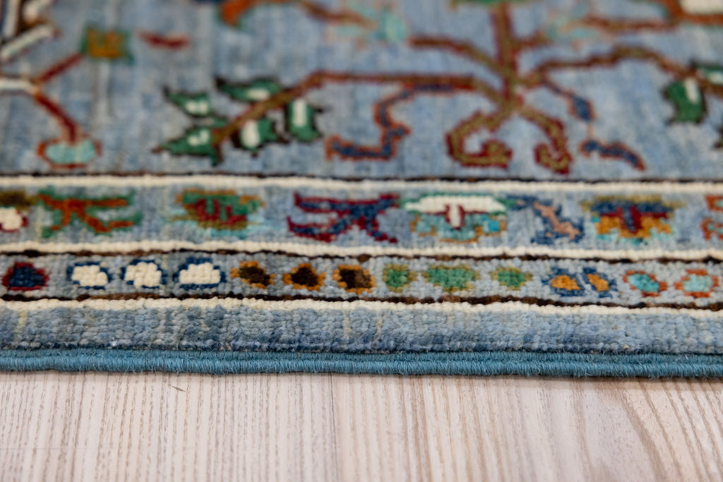 Ice Blue Afghan Sultani Chobi Wool Rug 288cm x 248cm