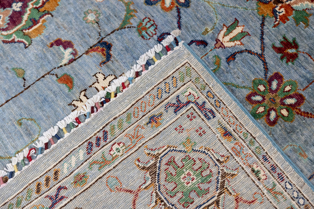 Ice Blue Afghan Sultani Chobi Wool Rug 288cm x 248cm