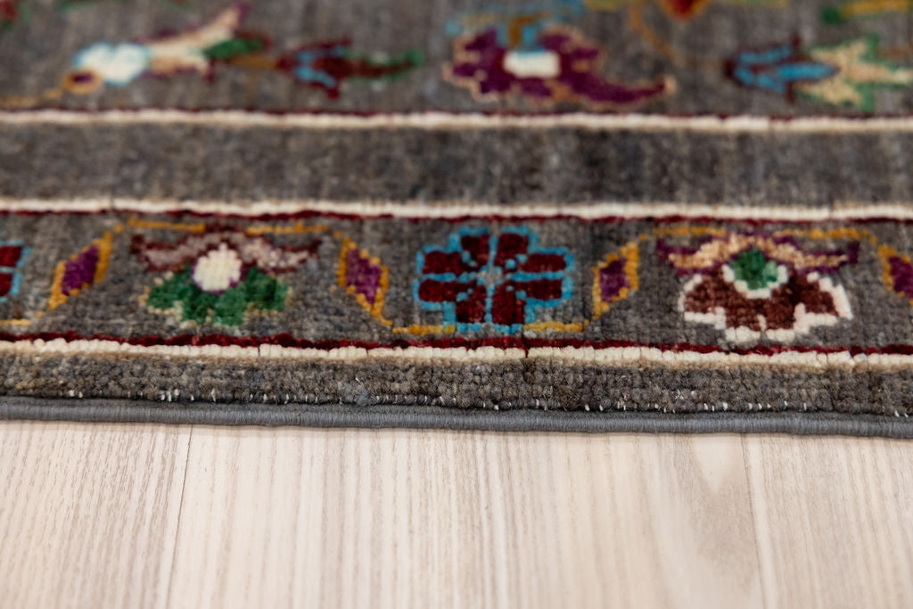 Charcoal Fine Afghan Chobi Wool Rug 317cm x 252cm