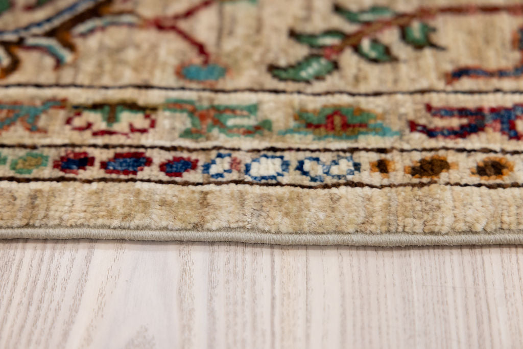 Fawn Afghan Sultani Chobi Wool Rug 297cm x 247cm