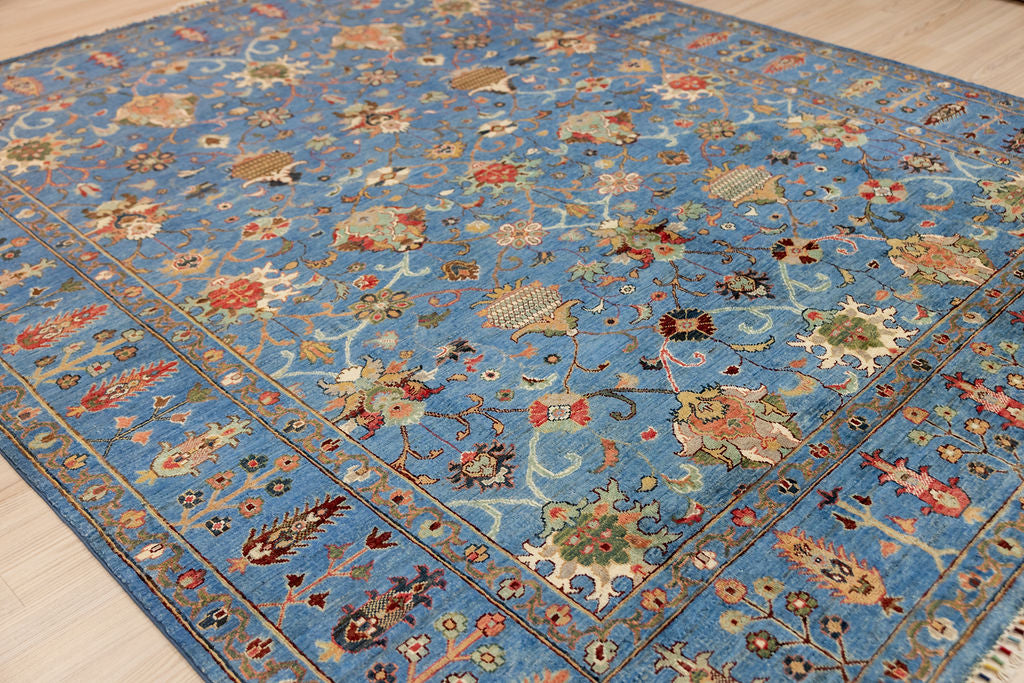 Blue Afghan Sultani Chobi Wool Rug 298cm x 247cm