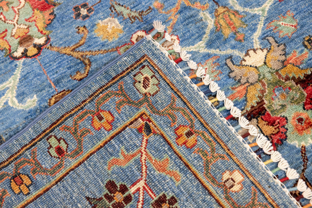 Blue Afghan Sultani Chobi Wool Rug 298cm x 247cm