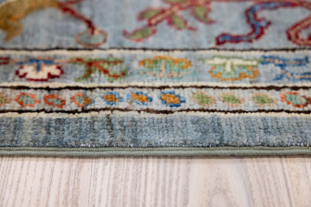 Ice Blue Afghan Sultani Chobi Wool Rug 295cm x 248cm