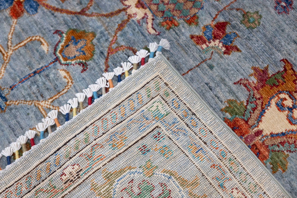 Ice Blue Afghan Sultani Chobi Wool Rug 295cm x 248cm