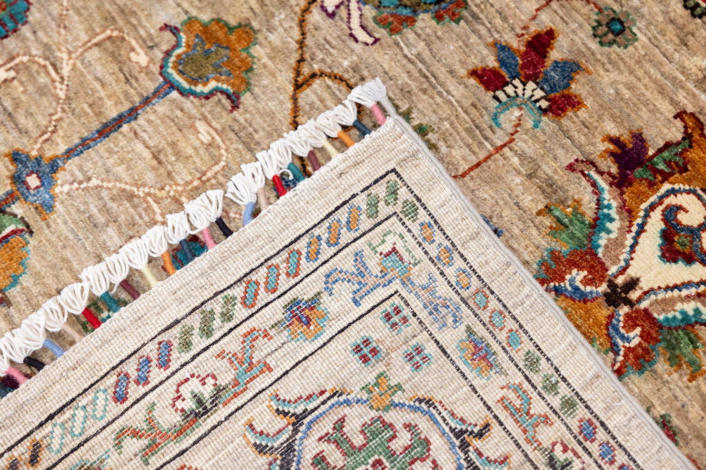 Fawn Afghan Sultani Chobi Wool Rug 295cm x 243cm