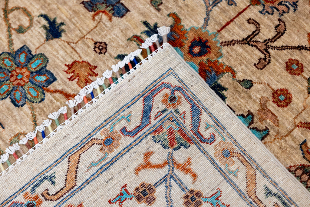 Fawn Afghan Sultani Chobi Wool Rug 355cm x 276cm