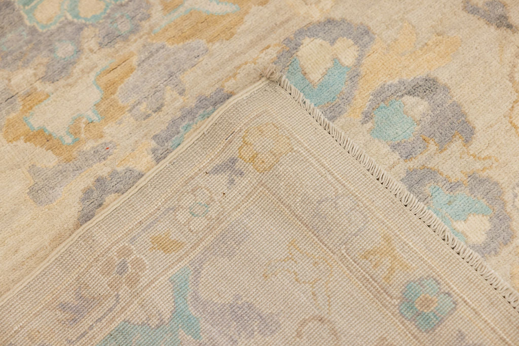 Cream Muted Afghan Chobi Wool Rug 352cm x 275cm