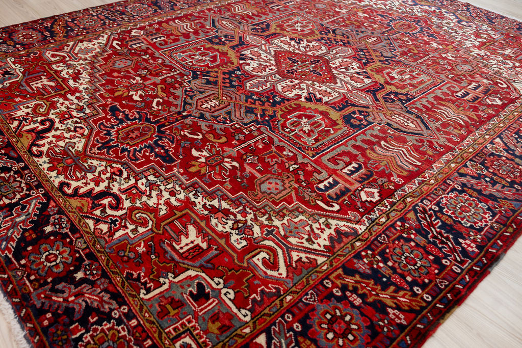 Red Persian Heriz Wool Rug 350cm x 260cm