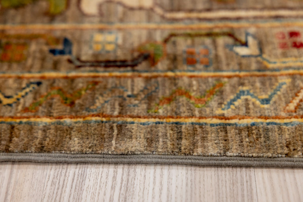 Fawn Afghan Suzani Chobi Wool Rug 362cm x 279cm