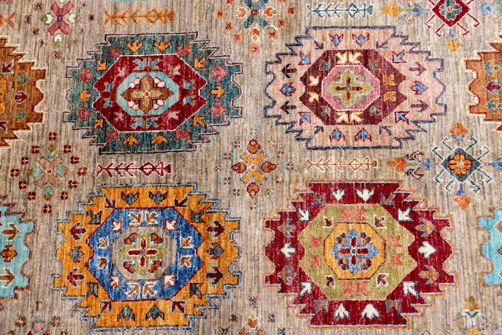 Fawn Afghan Suzani Chobi Wool Rug 315cm x 211cm