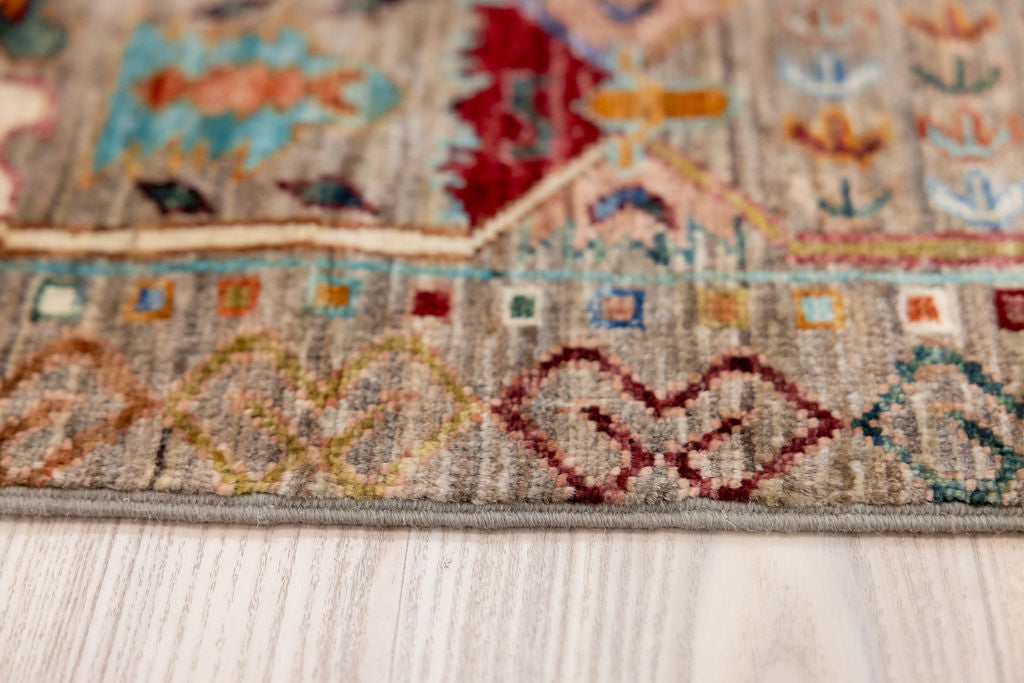 Fawn Afghan Suzani Chobi Wool Rug 315cm x 211cm