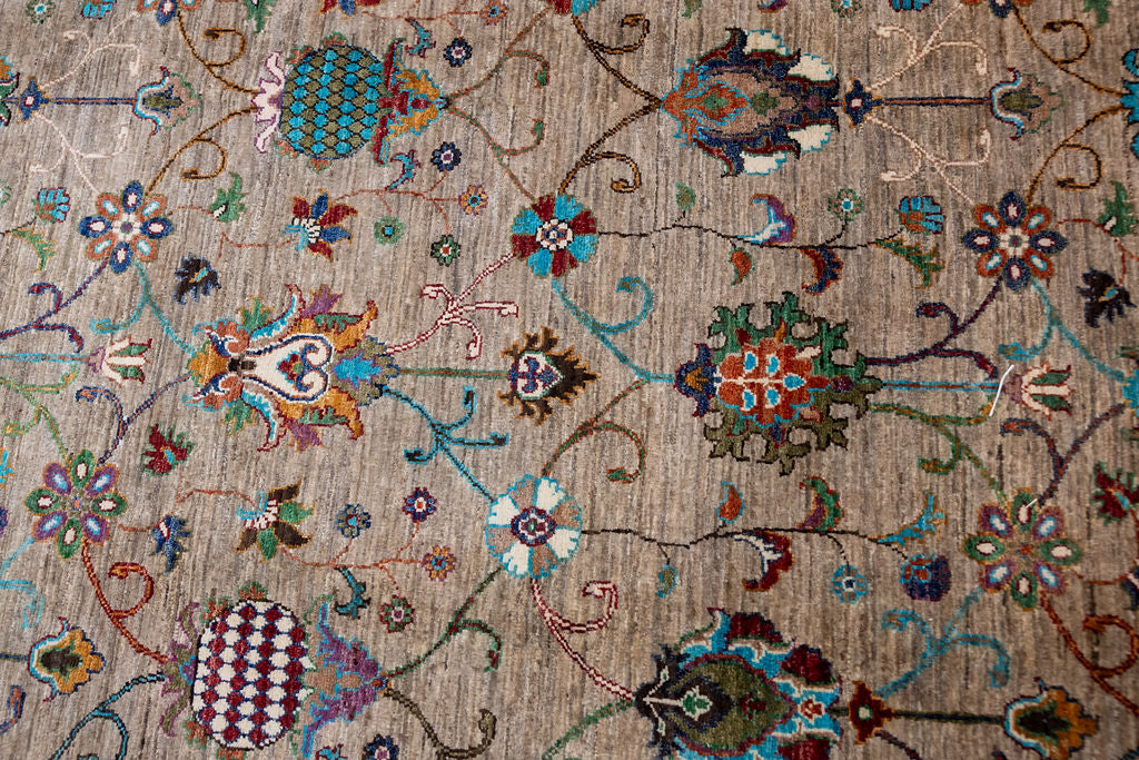 Fawn Afghan Sultani Chobi Wool Rug 294cm x 250cm