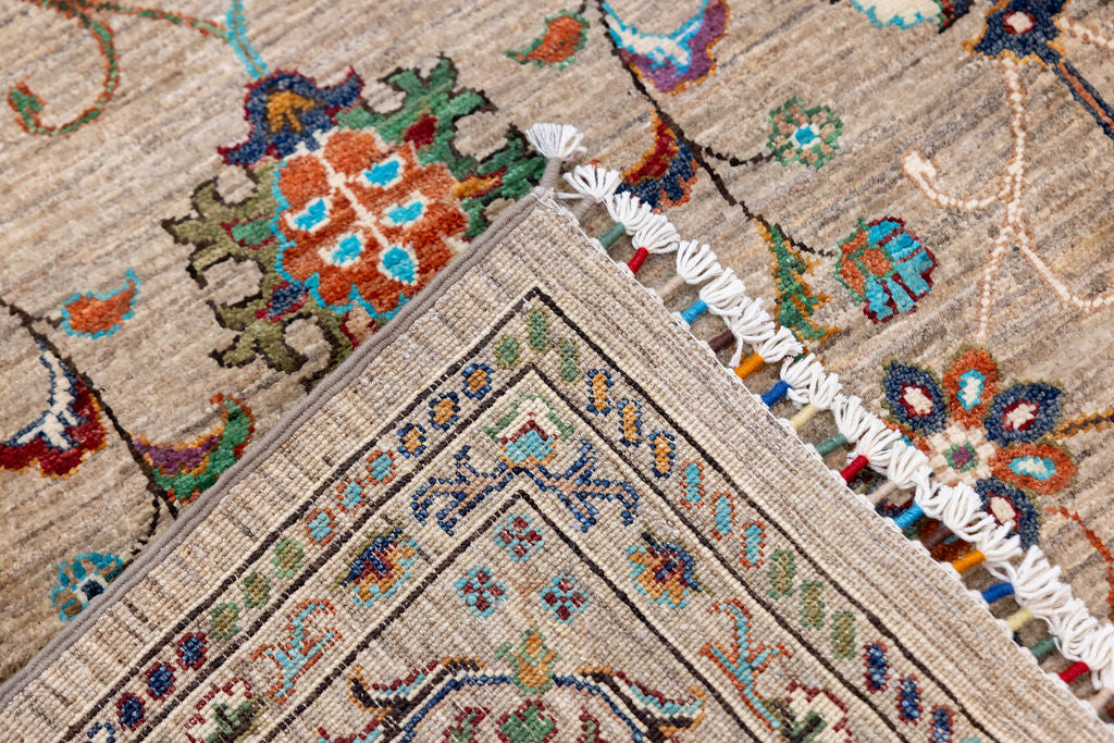Fawn Afghan Sultani Chobi Wool Rug 294cm x 250cm