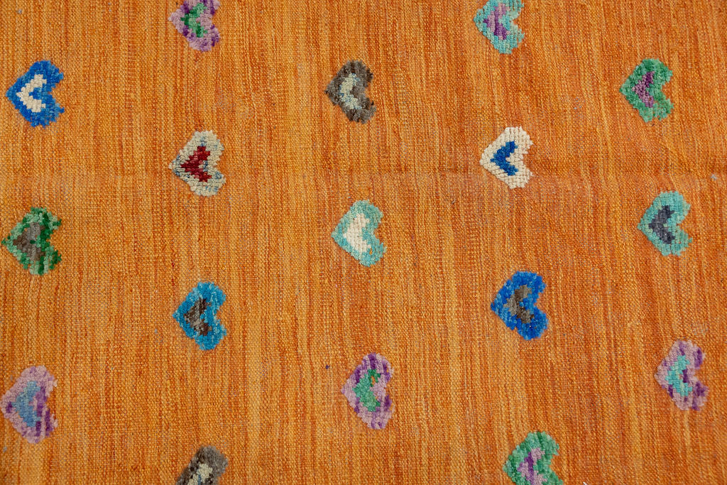 Orange Barjasta Afghan Wool Kilim 294cm x 201cm