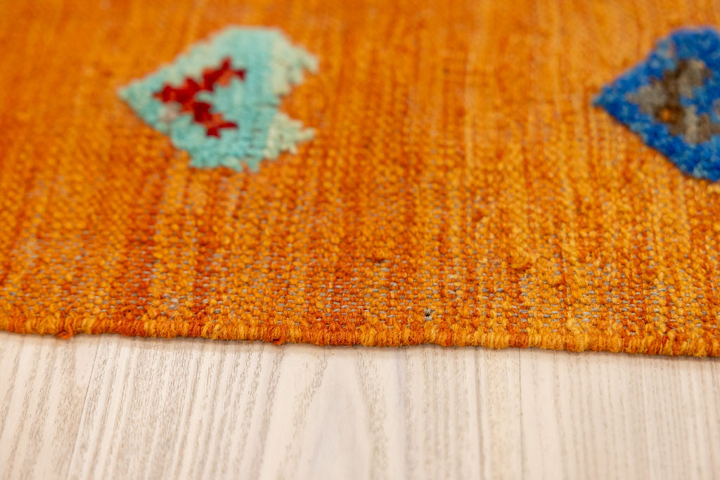 Orange Barjasta Afghan Wool Kilim 294cm x 201cm