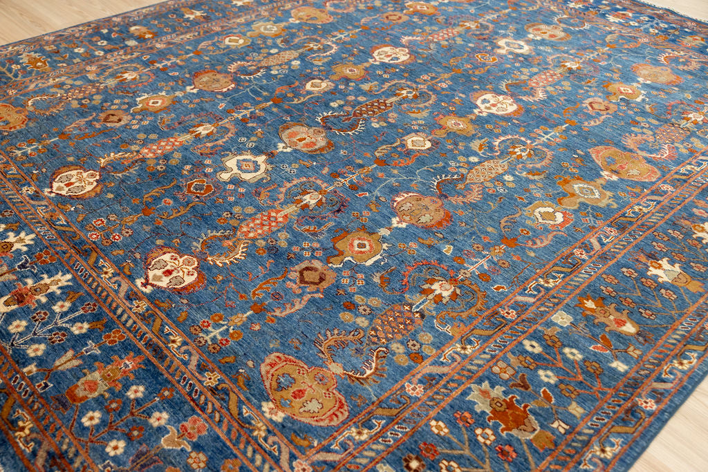 Blue Fine Afghan Chobi Wool Rug 345cm x 278cm